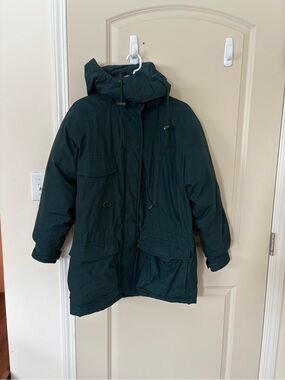 Eddie Bauer Forest Green Goosedown Parka with Hood